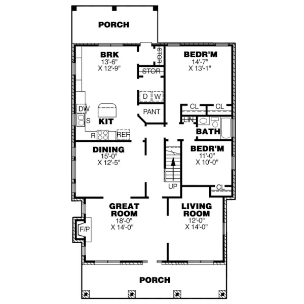 Southern House Plan First Floor - Dill Ridge Craftsman Home 025D-0043 - Search House Plans and More