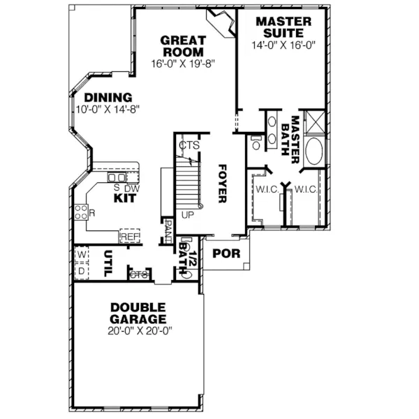 Southern House Plan First Floor - Southview New England Style Home 025D-0044 - Shop House Plans and More