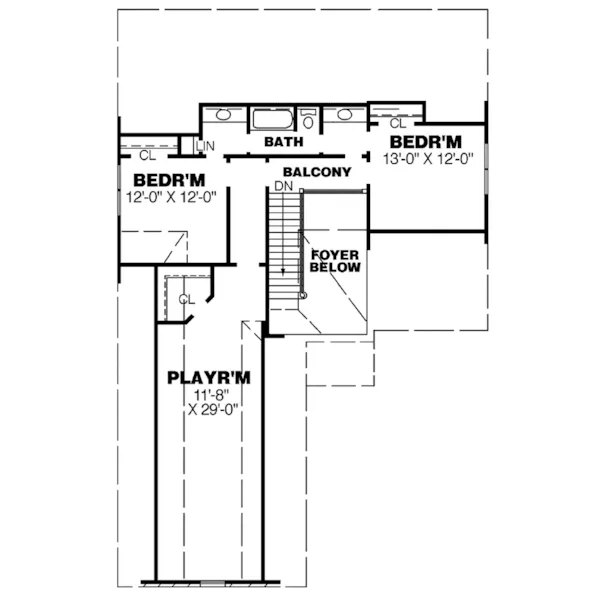 Southern House Plan Second Floor - Southview New England Style Home 025D-0044 - Shop House Plans and More