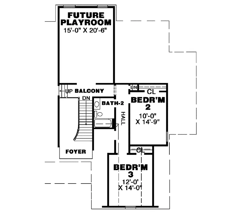 Southern House Plan Second Floor - Claremont Farm Country Home 025D-0045 - Search House Plans and More
