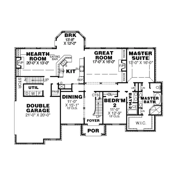 Traditional House Plan First Floor - Chenal Country French Home 025D-0056 - Search House Plans and More