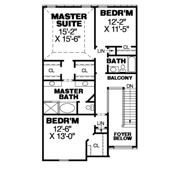 Traditional House Plan Second Floor - Harmony Hill Stylish Duplex 025D-0064 - Search House Plans and More