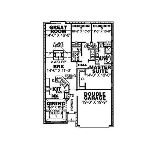 Traditional House Plan First Floor - Waneka Falls Ranch Home 025D-0069 - Shop House Plans and More