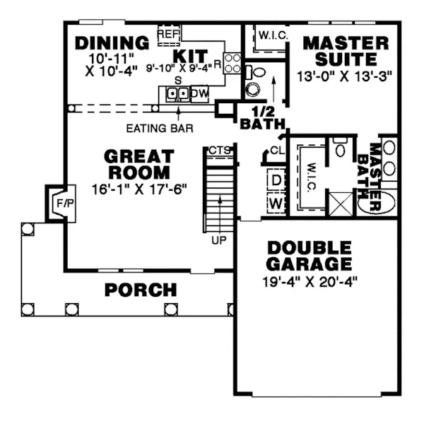 Traditional House Plan First Floor - Murphy Creek Country Home 025D-0071 - Shop House Plans and More