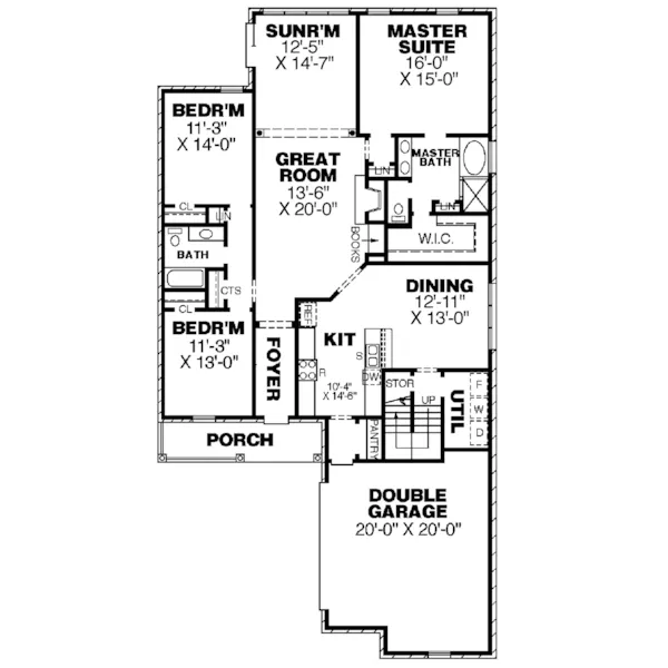 Country House Plan First Floor - Highlands Ranch  Home 025D-0077 - Search House Plans and More