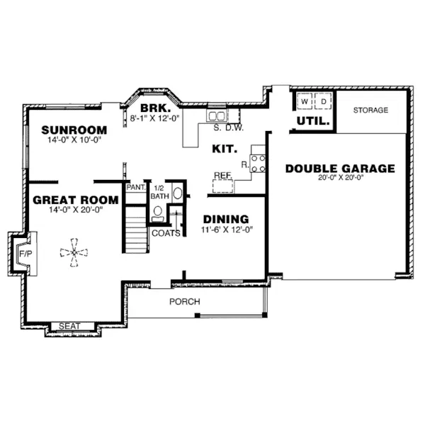 Traditional House Plan First Floor - Longmeadow Country Home 025D-0083 - Shop House Plans and More