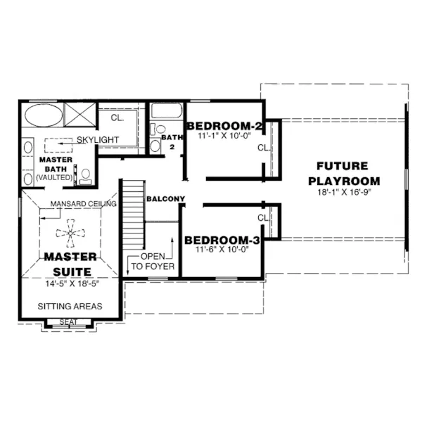 Traditional House Plan Second Floor - Longmeadow Country Home 025D-0083 - Shop House Plans and More