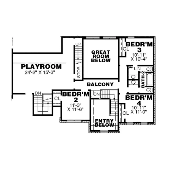 Traditional House Plan Second Floor - Cornwallis Traditional Home 025D-0086 - Search House Plans and More