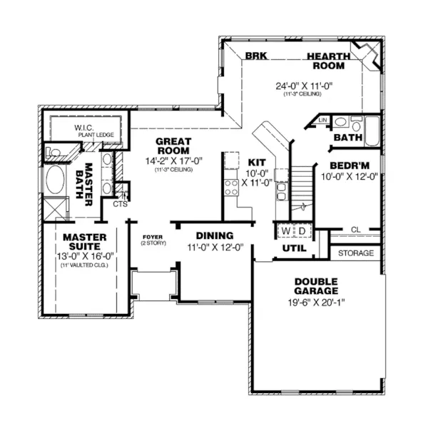 Country French House Plan First Floor - Windsor Lake European Home 025D-0091 - Shop House Plans and More