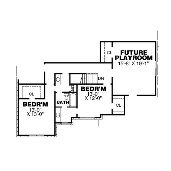 Tudor House Plan Second Floor - Dayville Traditional Tudor Home 025D-0092 - Search House Plans and More