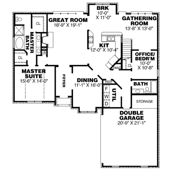 Traditional House Plan First Floor - Simsbury Way Traditional Home 025D-0095 - Shop House Plans and More