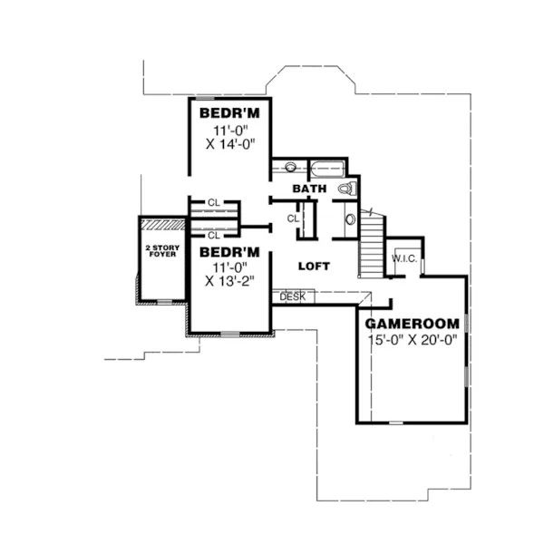 Country French House Plan Second Floor - Flanders Pass European Home 025D-0098 - Search House Plans and More