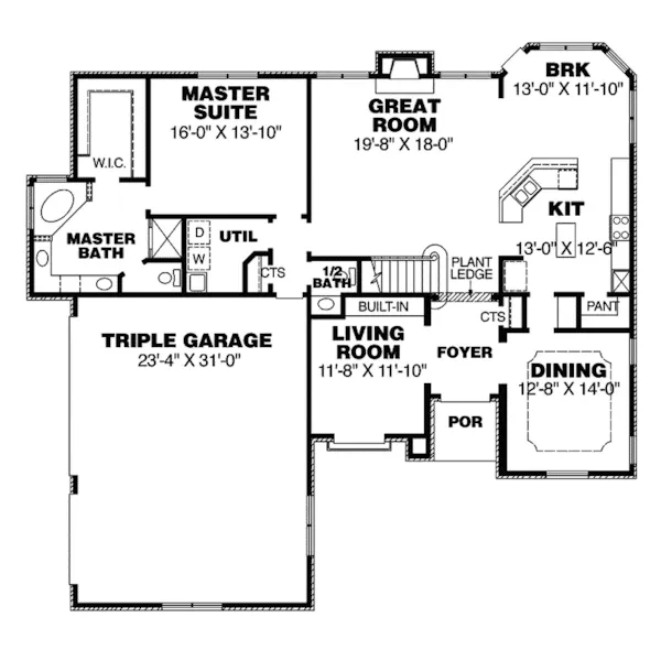 Traditional House Plan First Floor - Preston Woods Luxury Home 025D-0101 - Shop House Plans and More