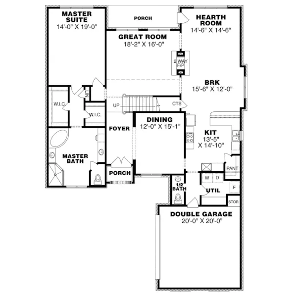 Victorian House Plan First Floor - Waterbury Heights European Home 025D-0103 - Shop House Plans and More