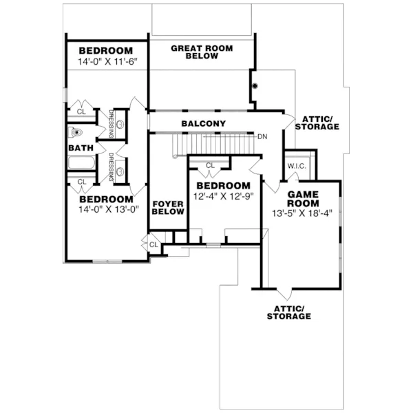 Victorian House Plan Second Floor - Waterbury Heights European Home 025D-0103 - Shop House Plans and More