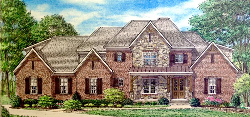 Country French House Plan Front of Home - Morgan's Landing Luxury Home 025D-0106 - Shop House Plans and More