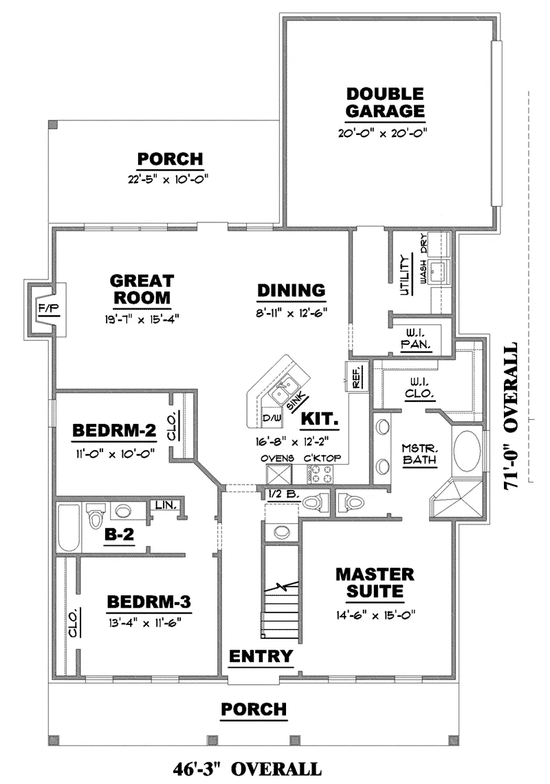 Traditional House Plan First Floor - Sugartree Southern Home 025D-0110 - Shop House Plans and More
