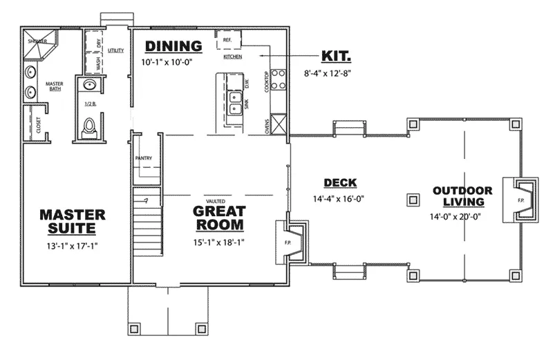Bungalow House Plan First Floor - Fox Meadow Craftsman Home 025D-0112 - Search House Plans and More