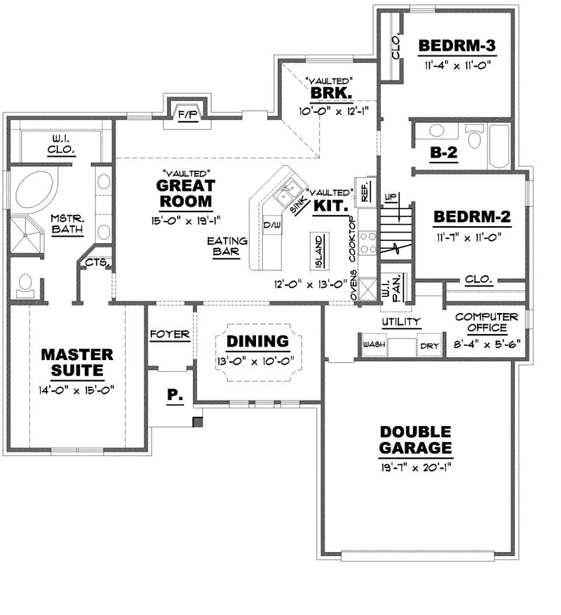 European House Plan First Floor - Overcrest Ranch Home 025D-0113 - Shop House Plans and More