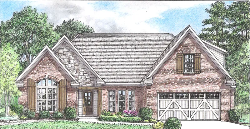 Traditional House Plan Front of Home - Overcrest Ranch Home 025D-0113 - Shop House Plans and More