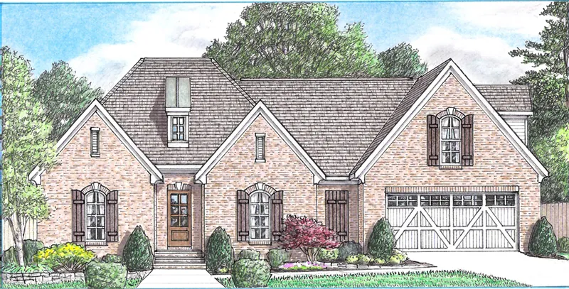 Ranch House Plan Front of Home - Rompelle Place European Home 025D-0114 - Shop House Plans and More