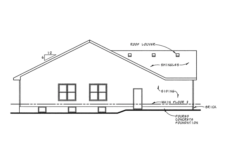 Ranch House Plan Left Elevation - Dickinson Multi-Family Duplex 026D-0150 - Search House Plans and More
