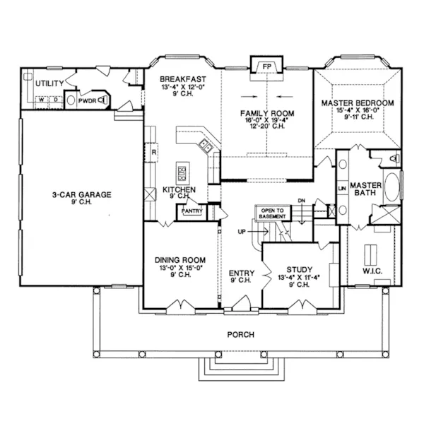 Craftsman House Plan First Floor - Dublin Hill Rustic Country Home 026D-0164 - Search House Plans and More