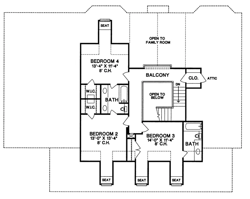 Traditional House Plan Second Floor - Dublin Hill Rustic Country Home 026D-0164 - Search House Plans and More