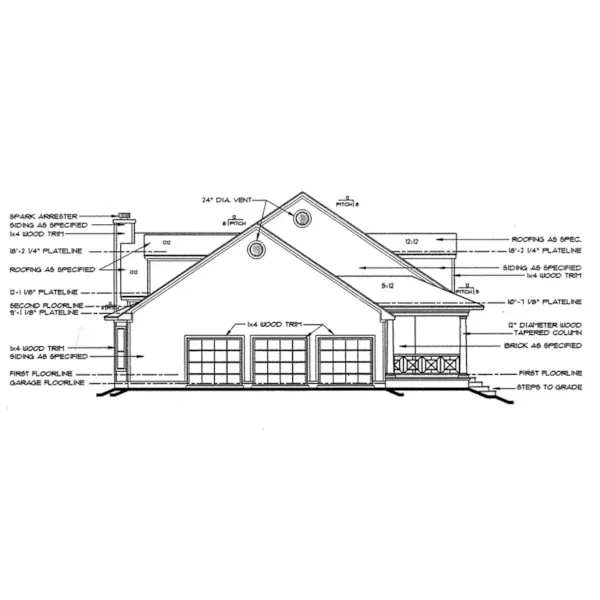 Craftsman House Plan Left Elevation - Dublin Hill Rustic Country Home 026D-0164 - Search House Plans and More