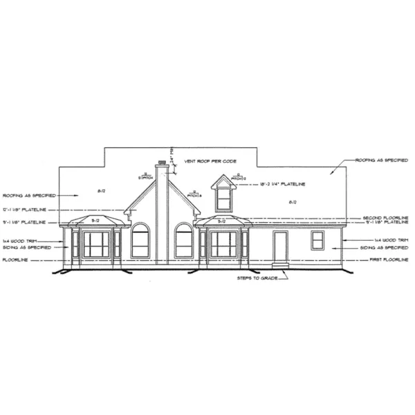 Craftsman House Plan Rear Elevation - Dublin Hill Rustic Country Home 026D-0164 - Search House Plans and More