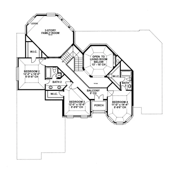 Victorian House Plan Second Floor - Mendenhall European Luxury Home 026D-0175 - Shop House Plans and More