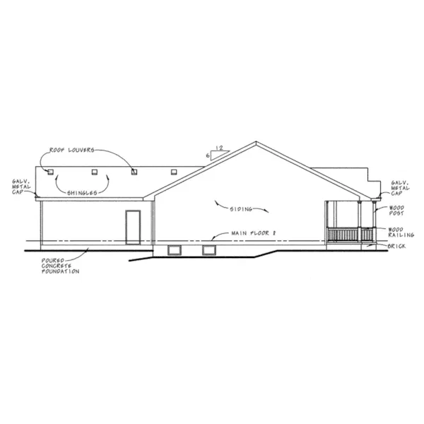 Ranch House Plan Left Elevation - Mifflin Bend Cottage Home 026D-0202 - Shop House Plans and More