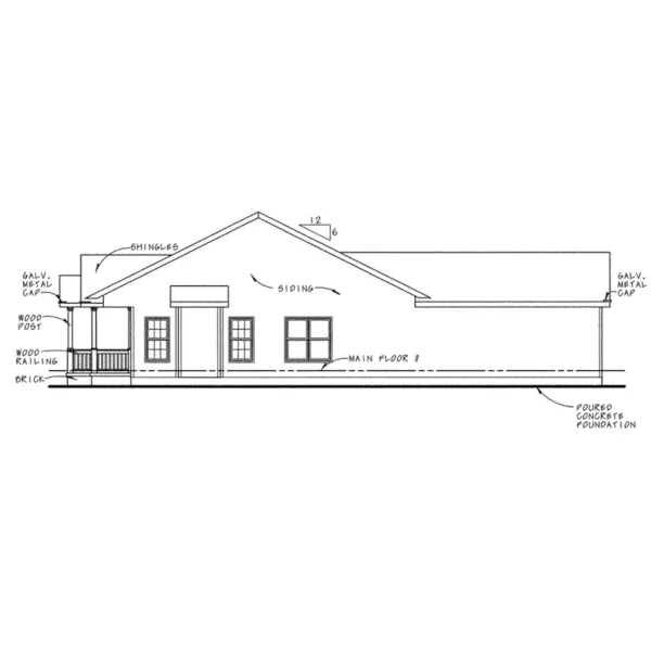 Ranch House Plan Right Elevation - Mifflin Bend Cottage Home 026D-0202 - Shop House Plans and More