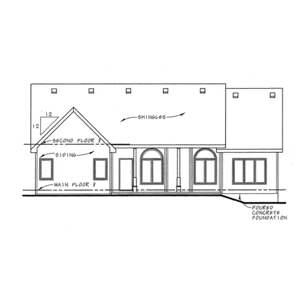 Ranch House Plan Rear Elevation - Banbridge Way Ranch Home 026D-0203 - Search House Plans and More