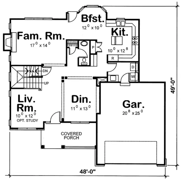 Traditional House Plan First Floor - Swanson Country Home 026D-0215 - Shop House Plans and More