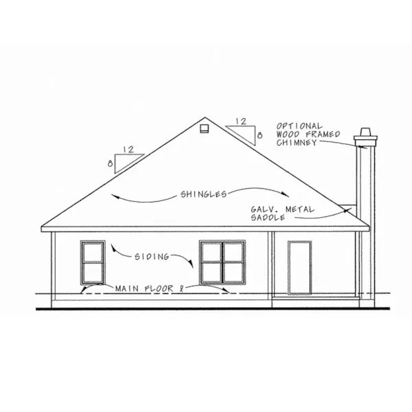 Traditional House Plan Rear Elevation - Morely Craftsman Ranch Home 026D-0218 - Shop House Plans and More