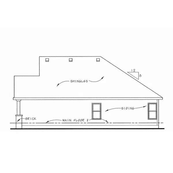 Traditional House Plan Right Elevation - Morely Craftsman Ranch Home 026D-0218 - Shop House Plans and More