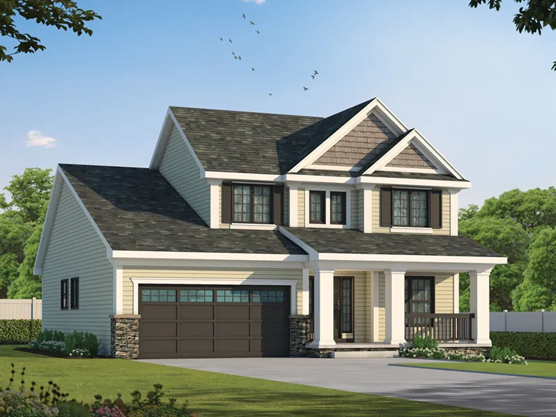 Craftsman House Plan Front Image - Cunninham Cove Country Home 026D-0220 - Search House Plans and More