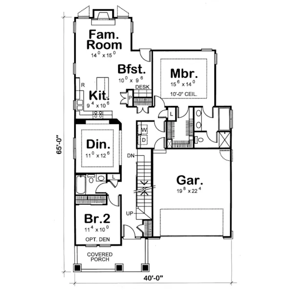 Traditional House Plan First Floor - McConnell Craftsman Home 026D-0226 - Shop House Plans and More