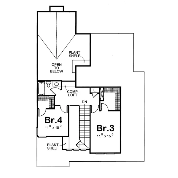 Traditional House Plan Second Floor - McConnell Craftsman Home 026D-0226 - Shop House Plans and More