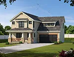 Bungalow House Plan Front Image - Fair Haven Narrow Lot Home 026D-0227 - Search House Plans and More