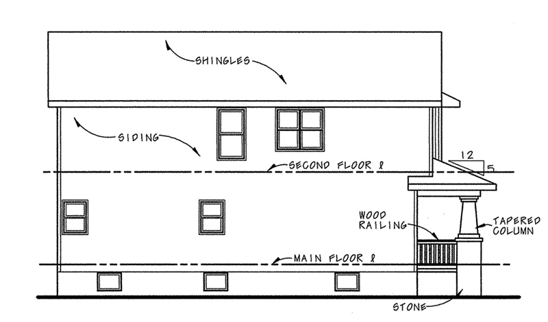 Bungalow House Plan Left Elevation - Fair Haven Narrow Lot Home 026D-0227 - Search House Plans and More