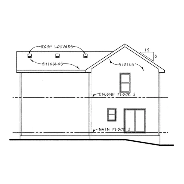 Bungalow House Plan Rear Elevation - Fair Haven Narrow Lot Home 026D-0227 - Search House Plans and More