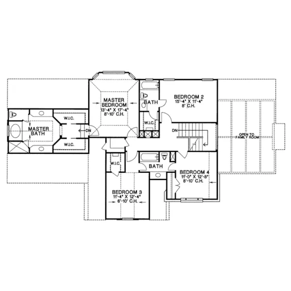 Traditional House Plan Second Floor - Genoa Hill Traditional Home 026D-0232 - Search House Plans and More