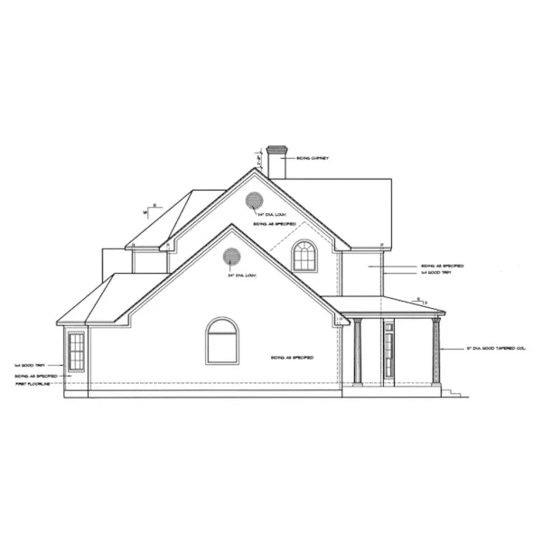 Traditional House Plan Left Elevation - Genoa Hill Traditional Home 026D-0232 - Search House Plans and More