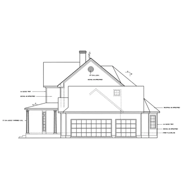 Traditional House Plan Right Elevation - Genoa Hill Traditional Home 026D-0232 - Search House Plans and More