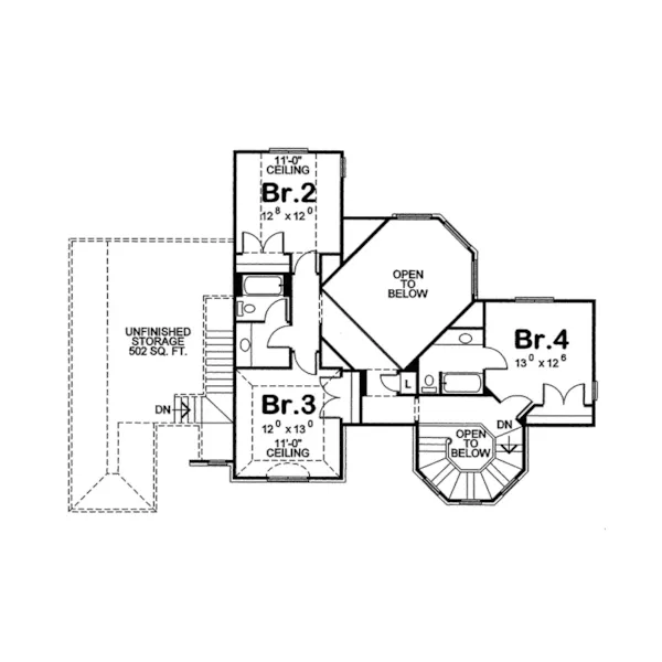 Victorian House Plan Second Floor - Bloomingdale Victorian Home 026D-0251 - Search House Plans and More