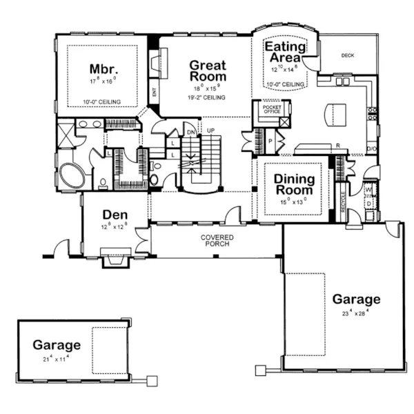 Farmhouse Plan First Floor - Adeline French Country Home 026D-0256 - Search House Plans and More