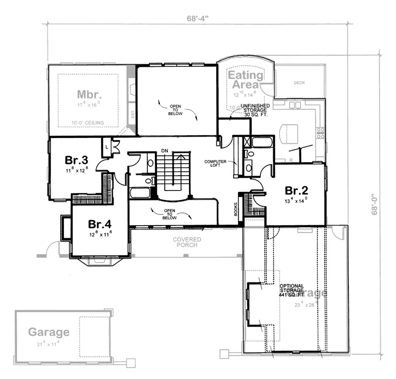 Bungalow House Plan Second Floor - Adeline French Country Home 026D-0256 - Search House Plans and More