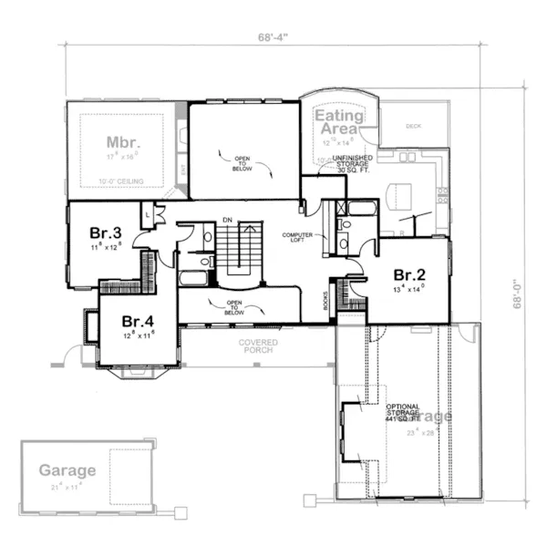 Farmhouse Plan Second Floor - Adeline French Country Home 026D-0256 - Search House Plans and More